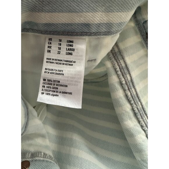 AMERICAN EAGLE Tomgirl Striped Distressed Jeans Size 18 Long - Picture 8 of 9